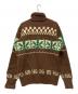 HG (エイチジー) 厚手カーディガン ブラウン×グリーン サイズ:L：8000円