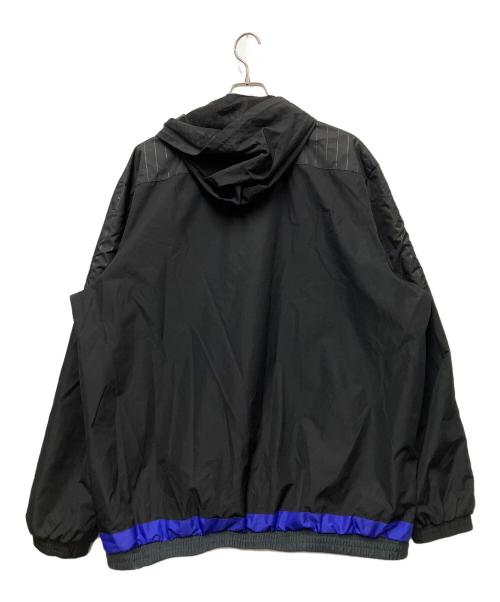 adidas（アディダス）adidas (アディダス) ALL BLACKS (オールブラックス) フーデッドジャケット ブラック×ブルー サイズ:2XLの古着・服飾アイテム