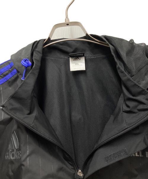 adidas（アディダス）adidas (アディダス) ALL BLACKS (オールブラックス) フーデッドジャケット ブラック×ブルー サイズ:2XLの古着・服飾アイテム