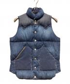 Hysteric Glamour×RockyMountainFeatherBedヒステリックグラマー×ロッキーマウンテンフェザーベッド）の古着「デニムダウンベスト」｜インディゴ