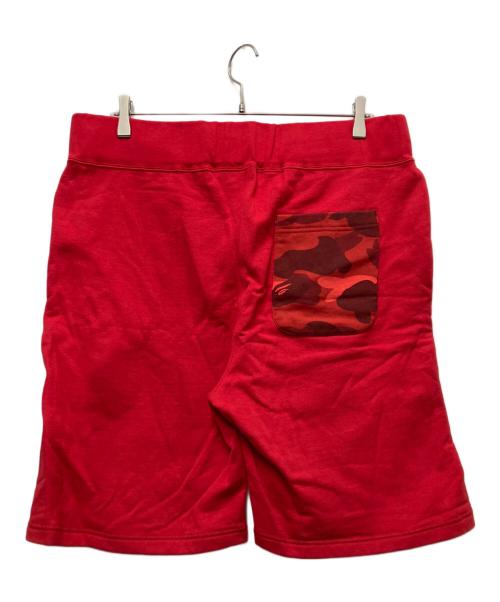 A BATHING APE（ア ベイシング エイプ）A BATHING APE (アベイシングエイプ) スウェットハーフパンツ レッド サイズ:XLの古着・服飾アイテム