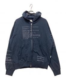 WISHFOREVER（ウィッシュフォーエバー）の古着「ERROR LOGO PRINT DOUBLE ZIP HOODI」｜ネイビー