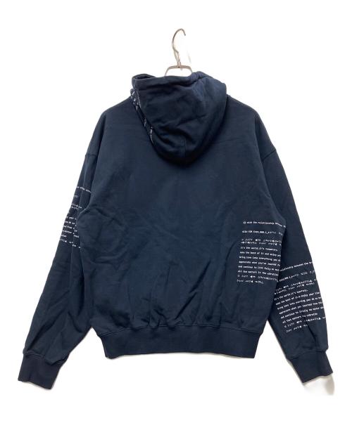 WISHFOREVER（ウィッシュフォーエバー）WISHFOREVER (ウィッシュフォーエバー) ERROR LOGO PRINT DOUBLE ZIP HOODI ネイビー サイズ:Ｌの古着・服飾アイテム