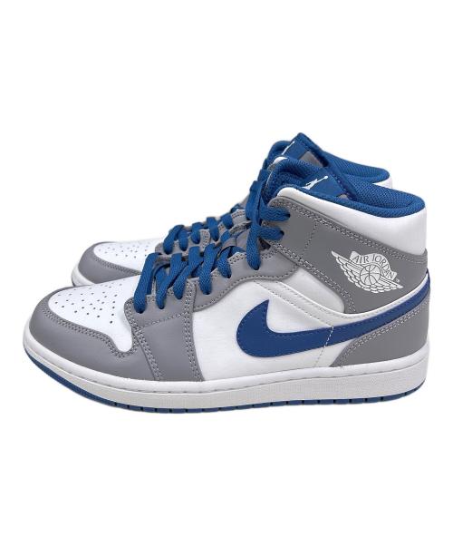NIKE（ナイキ）NIKE (ナイキ) AIR JORDAN 1 MID ブルー×グレー サイズ:27cmの古着・服飾アイテム