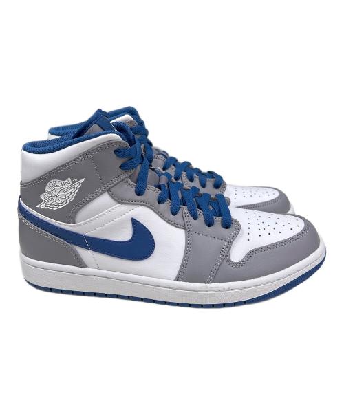 NIKE（ナイキ）NIKE (ナイキ) AIR JORDAN 1 MID ブルー×グレー サイズ:27cmの古着・服飾アイテム