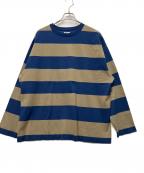 maillotマイヨ）の古着「長袖カットソー」｜ベージュ×ブルー