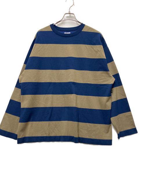 maillot（マイヨ）maillot (マイヨ) 長袖カットソー ベージュ×ブルー サイズ:3の古着・服飾アイテム