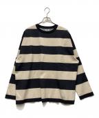 maillotマイヨ）の古着「長袖カットソー」｜ベージュ×ブラック