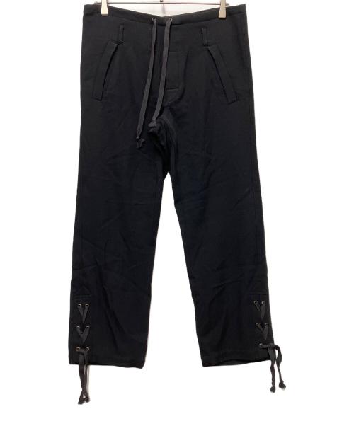 ANN DEMEULEMEESTER（アンドゥムルメステール）ANN DEMEULEMEESTER (アンドゥムルメステール) ストレートパンツ ブラック サイズ:XXSの古着・服飾アイテム