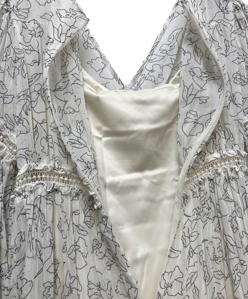 HER LIP TO（ハーリップトゥ）Her lip to (ハーリップトゥ) 長袖ワンピース ホワイト×グレー サイズ:Mの古着・服飾アイテム