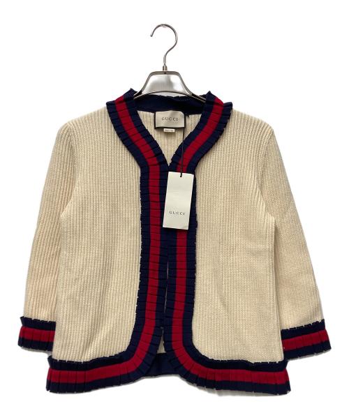 GUCCI（グッチ）GUCCI (グッチ) 厚手カーディガン アイボリー サイズ:Lの古着・服飾アイテム