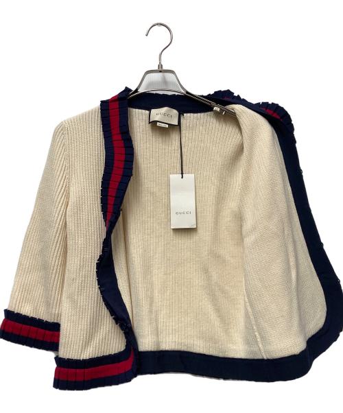 GUCCI（グッチ）GUCCI (グッチ) 厚手カーディガン アイボリー サイズ:Lの古着・服飾アイテム
