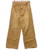 Hysteric Glamourヒステリックグラマー）の古着「ワイドデニムパンツ」｜カーキ