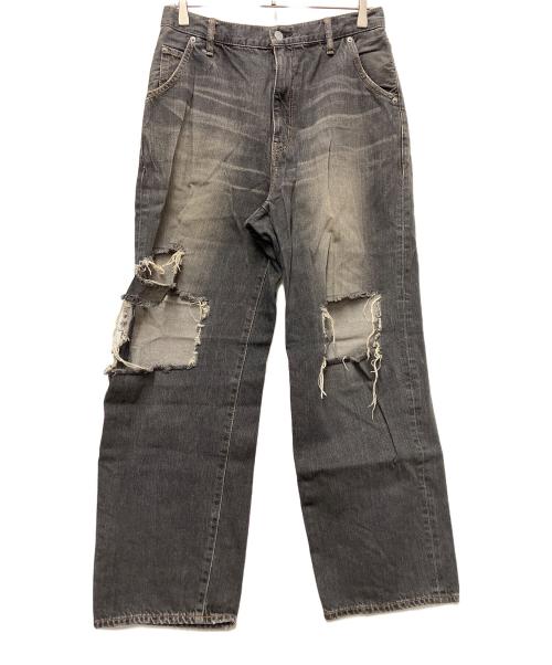 Hysteric Glamour（ヒステリックグラマー）Hysteric Glamour (ヒステリックグラマー) KC加工 ワイドデニムパンツ グレー サイズ:28の古着・服飾アイテム