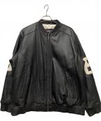 BUBBLE WELLバブルウェル）の古着「レザーボンバージャケット」｜ブラック