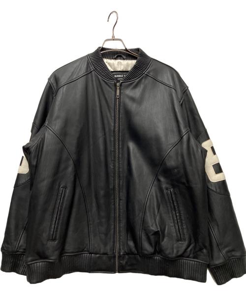 BUBBLE WELL（バブルウェル）BUBBLE WELL (バブルウェル) レザーボンバージャケット ブラック サイズ:6XLの古着・服飾アイテム