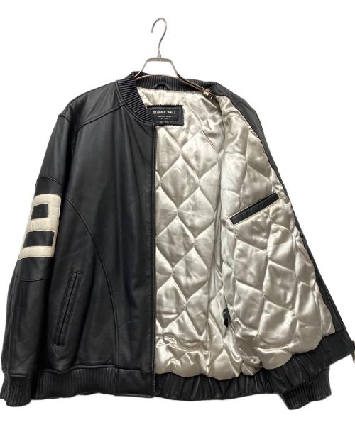 BUBBLE WELL（バブルウェル）BUBBLE WELL (バブルウェル) レザーボンバージャケット ブラック サイズ:6XLの古着・服飾アイテム