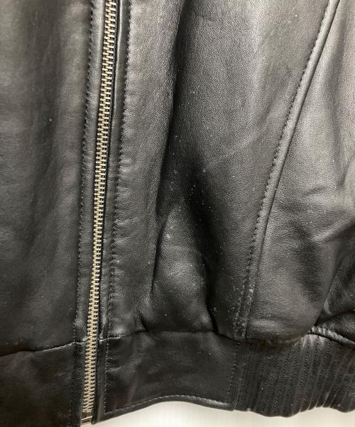 BUBBLE WELL（バブルウェル）BUBBLE WELL (バブルウェル) レザーボンバージャケット ブラック サイズ:6XLの古着・服飾アイテム