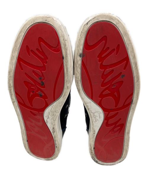 Christian Louboutin（クリスチャン・ルブタン）Christian Louboutin (クリスチャン・ルブタン) Louis on Fire veau velours ハイカットスニーカー ブラック×ネイビー サイズ:42 1/2の古着・服飾アイテム