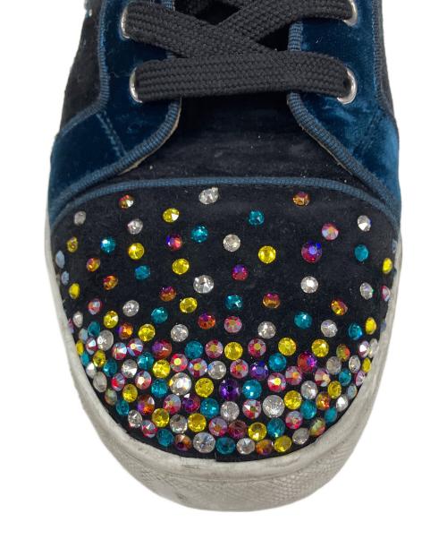 Christian Louboutin（クリスチャン・ルブタン）Christian Louboutin (クリスチャン・ルブタン) Louis on Fire veau velours ハイカットスニーカー ブラック×ネイビー サイズ:42 1/2の古着・服飾アイテム