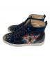 Christian Louboutin (クリスチャン・ルブタン) Louis on Fire veau velours ハイカットスニーカー ブラック×ネイビー サイズ:42 1/2：22000円