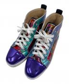 Christian Louboutinクリスチャン・ルブタン）の古着「LOUIS ORLATO FLAT DISCO ハイカットスニーカー」｜パープル×ブラック
