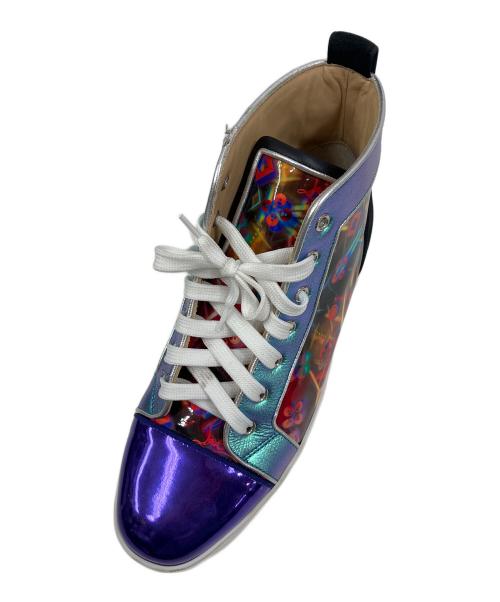 Christian Louboutin（クリスチャン・ルブタン）Christian Louboutin (クリスチャン・ルブタン) LOUIS ORLATO FLAT DISCO ハイカットスニーカー パープル×ブラック サイズ:41の古着・服飾アイテム