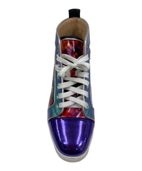 Christian Louboutin（クリスチャン・ルブタン）Christian Louboutin (クリスチャン・ルブタン) LOUIS ORLATO FLAT DISCO ハイカットスニーカー パープル×ブラック サイズ:41の古着・服飾アイテム