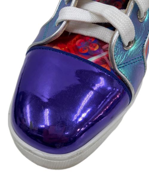 Christian Louboutin（クリスチャン・ルブタン）Christian Louboutin (クリスチャン・ルブタン) LOUIS ORLATO FLAT DISCO ハイカットスニーカー パープル×ブラック サイズ:41の古着・服飾アイテム