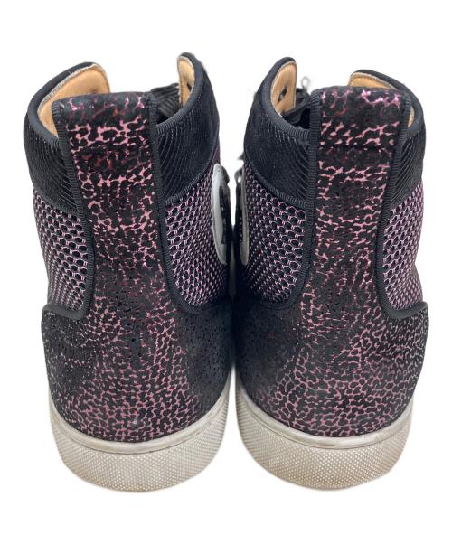 Christian Louboutin（クリスチャン・ルブタン）Christian Louboutin (クリスチャン・ルブタン) ルイス スタッズハイカットスニーカー ブラック×ピンク サイズ:42 1/2の古着・服飾アイテム