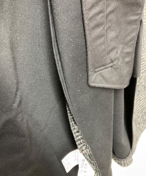 Spick and Span（スピック＆スパン）Spick and Span (スピック＆スパン) Wスライバーノーカラーチェックポンチョコート ブラック×グレー サイズ:36の古着・服飾アイテム