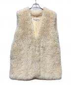 Rie millerリエ ミラー）の古着「エコファーミドル丈ジレ」｜アイボリー