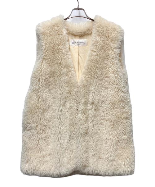 Rie miller（リエ ミラー）Rie miller (リエ ミラー) エコファーミドル丈ジレ アイボリー サイズ:38の古着・服飾アイテム