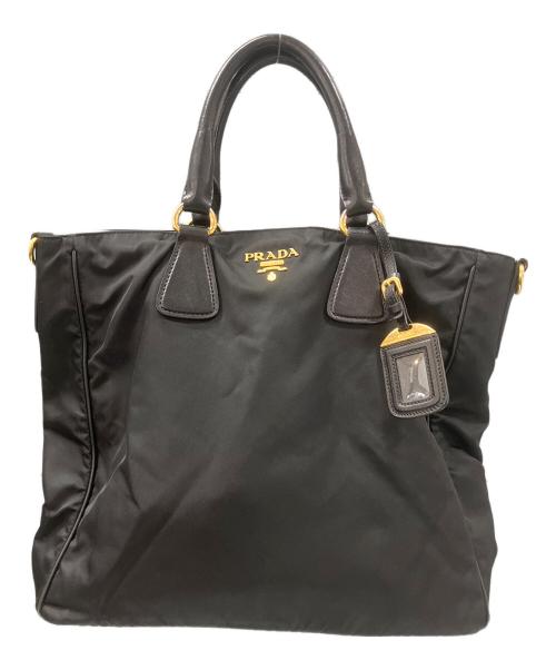 PRADA（プラダ）PRADA (プラダ) テスートハンドバッグ ブラックの古着・服飾アイテム