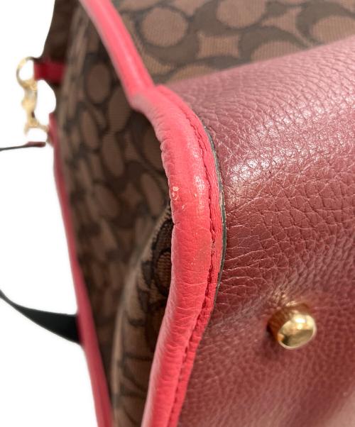 COACH（コーチ）COACH (コーチ) デンプシー40バッグ ピンク×ブラウンの古着・服飾アイテム