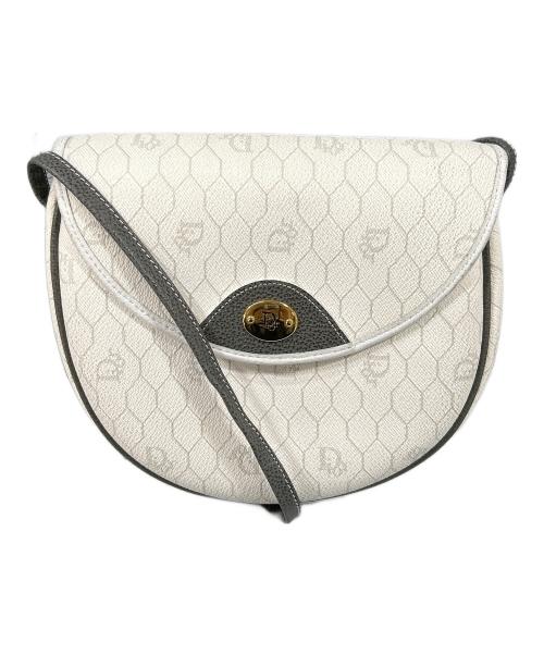 Christian Dior（クリスチャン ディオール）Christian Dior (クリスチャン ディオール) ハニカム柄ショルダーバッグ アイボリー×グレーの古着・服飾アイテム