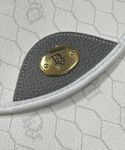 Christian Dior（クリスチャン ディオール）Christian Dior (クリスチャン ディオール) ハニカム柄ショルダーバッグ アイボリー×グレーの古着・服飾アイテム