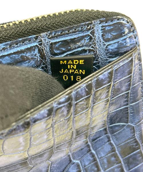 TOKYO CROCODILE（東京クロコダイル）TOKYO CROCODILE (東京クロコダイル) ラウンドファスナー長財布 ブルーの古着・服飾アイテム