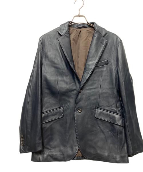 MEN'S BIGI（メンズビギ）MEN'S BIGI (メンズビギ) レザージャケット ネイビー サイズ:3の古着・服飾アイテム