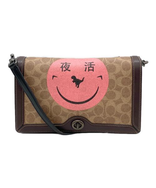 COACH（コーチ）COACH (コーチ) YETI OUT ショルダーバッグ ベージュ×ブラウンの古着・服飾アイテム