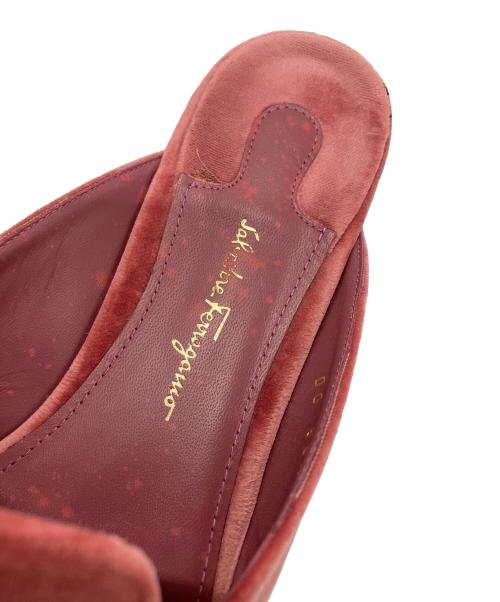 Salvatore Ferragamo（サルヴァトーレ フェラガモ）Salvatore Ferragamo (サルヴァトーレ フェラガモ) ヴェラリボンミュール ピンク サイズ:6の古着・服飾アイテム