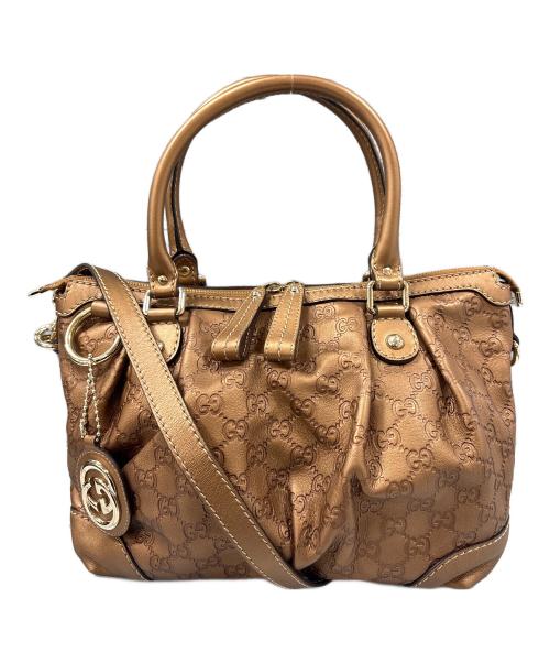 GUCCI（グッチ）GUCCI (グッチ) スーキー2WAYバッグ ブラウンの古着・服飾アイテム