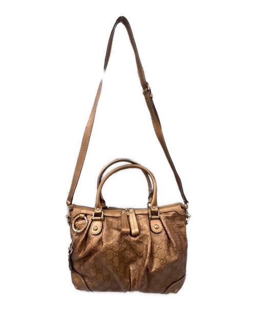 GUCCI（グッチ）GUCCI (グッチ) スーキー2WAYバッグ ブラウンの古着・服飾アイテム