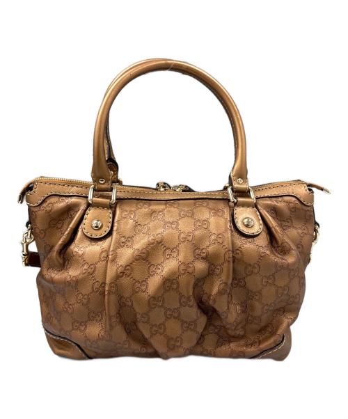 GUCCI（グッチ）GUCCI (グッチ) スーキー2WAYバッグ ブラウンの古着・服飾アイテム