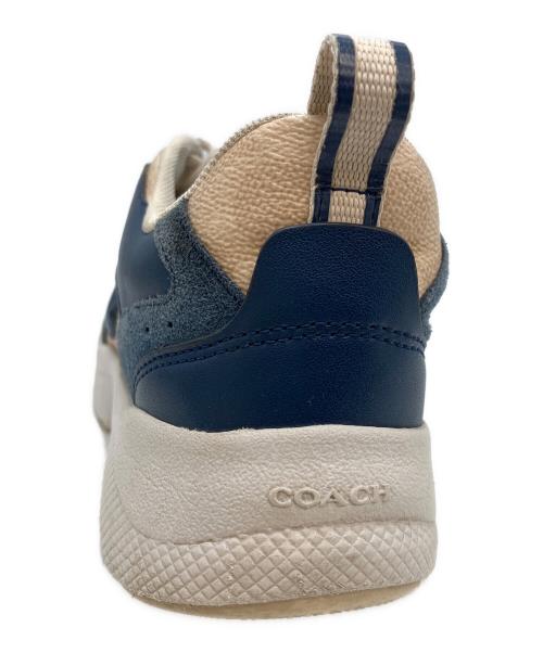 COACH（コーチ）COACH (コーチ) ストライダースニーカーシグネチャーキャンバス ブルー×ベージュ サイズ:US8Bの古着・服飾アイテム