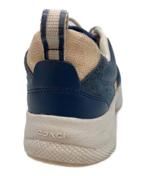 COACH（コーチ）COACH (コーチ) ストライダースニーカーシグネチャーキャンバス ブルー×ベージュ サイズ:US8Bの古着・服飾アイテム