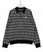 HUFハフ）の古着「厚手ニット」｜ブラック×ホワイト