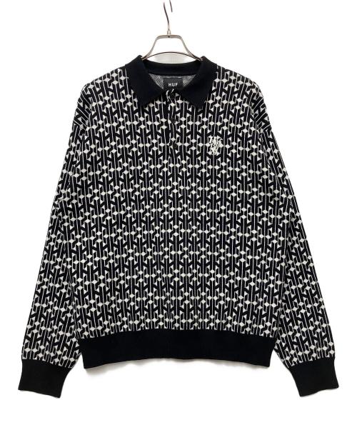 HUF（ハフ）HUF (ハフ) 厚手ニット ブラック×ホワイト サイズ:Mの古着・服飾アイテム