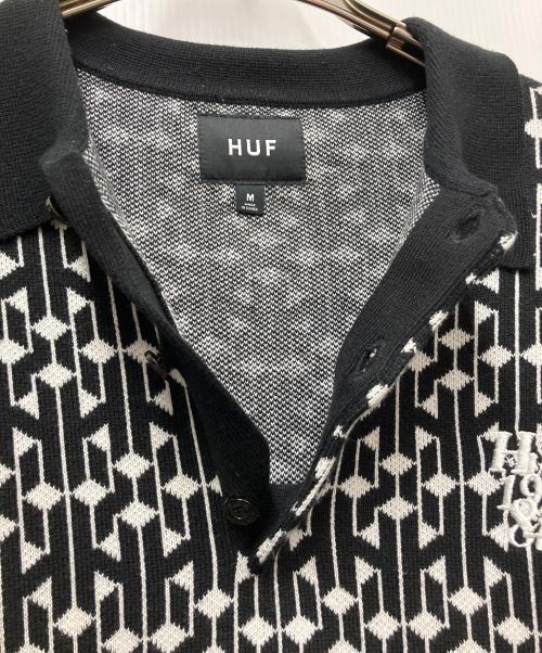HUF（ハフ）HUF (ハフ) 厚手ニット ブラック×ホワイト サイズ:Mの古着・服飾アイテム