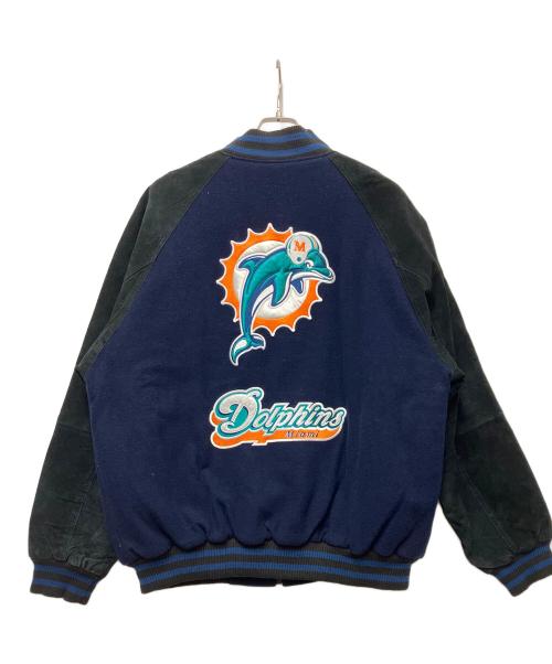 NFL（エヌエフエル）NFL (エヌエフエル) スタジャン ネイビー×ブラック サイズ:Lの古着・服飾アイテム